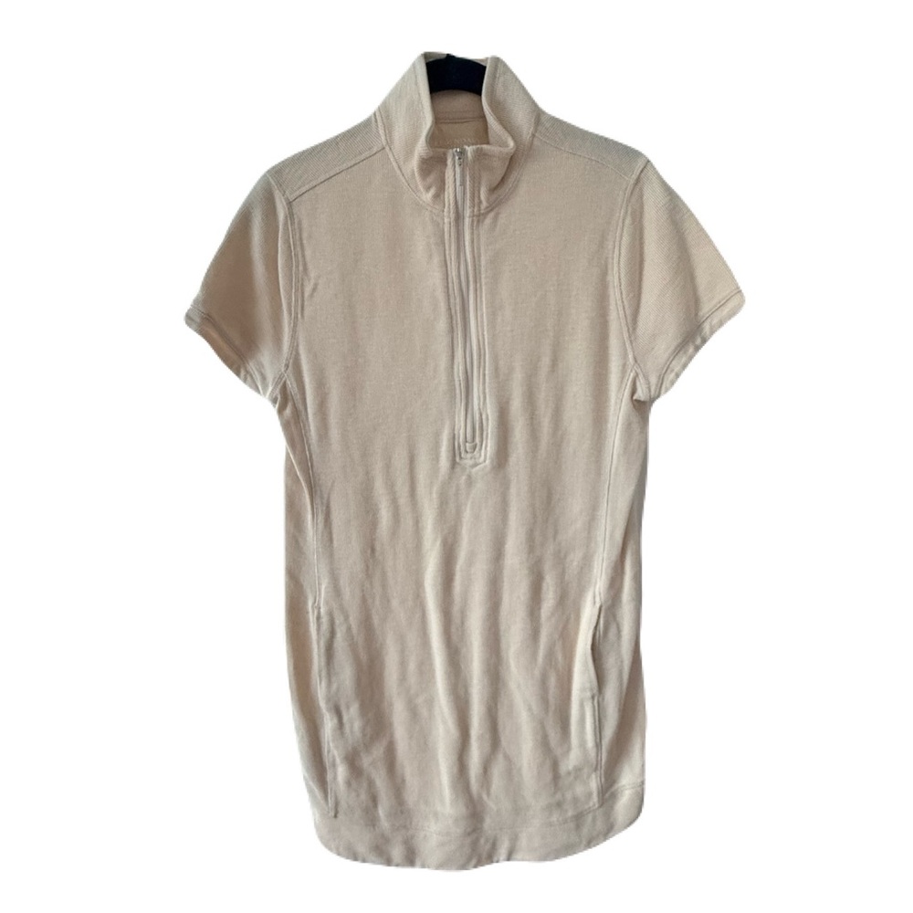 Chic Cream Zip-Up Mini Dress